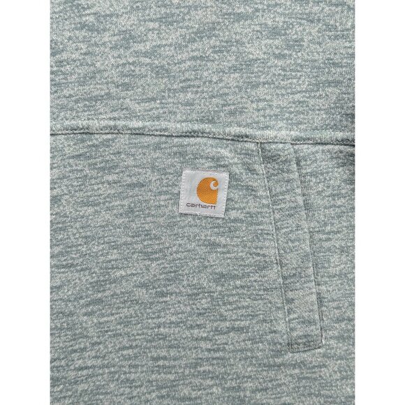 Carhartt Pullover Hoodie Size M Relaxed Fit Outdoor Hiking Casual Heather Green - Picture 6 of 12